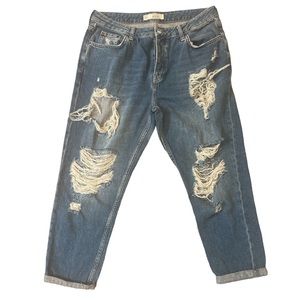 SALE! Topshop Moto Hayden Distressed High Rise Jeans 30